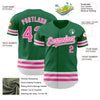 Custom Kelly Green Pink-White Line Authentic Baseball Jersey