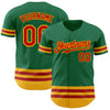 Custom Kelly Green Red-Gold Line Authentic Baseball Jersey