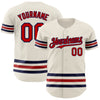 Custom Cream Red-Navy Line Authentic Baseball Jersey