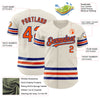 Custom Cream Orange-Royal Line Authentic Baseball Jersey