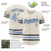 Custom Cream Light Blue-Steel Gray Line Authentic Baseball Jersey