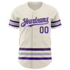 Custom Cream Purple-Gray Line Authentic Baseball Jersey