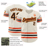 Custom Cream Black Orange-Old Gold Line Authentic Baseball Jersey