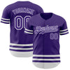 Custom Purple White Line Authentic Baseball Jersey