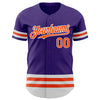 Custom Purple Orange-White Line Authentic Baseball Jersey