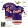 Custom Purple Orange-White Line Authentic Baseball Jersey