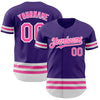 Custom Purple Pink-White Line Authentic Baseball Jersey