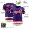 Custom Purple Red-White Line Authentic Baseball Jersey