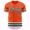 Custom Orange Black-White Line Authentic Baseball Jersey