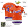 Custom Orange Purple-White Line Authentic Baseball Jersey