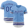 Custom Light Blue Royal-White Line Authentic Baseball Jersey