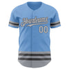 Custom Light Blue Gray-Steel Gray Line Authentic Baseball Jersey