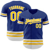 Custom Royal Yellow-White Line Authentic Baseball Jersey