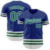 Custom Royal Kelly Green-White Line Authentic Baseball Jersey