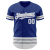 Custom Royal Gray-White Line Authentic Baseball Jersey