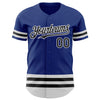 Custom Royal Black-White Line Authentic Baseball Jersey