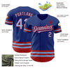 Custom Royal Light Blue-Red Line Authentic Baseball Jersey