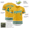 Custom Gold Kelly Green-White Line Authentic Baseball Jersey