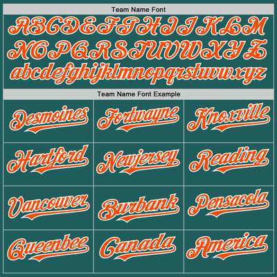 Custom Teal Orange-White Line Authentic Baseball Jersey