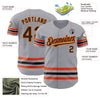 Custom Gray Black Orange-Old Gold Line Authentic Baseball Jersey