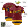 Custom Crimson Navy-Gold Line Authentic Baseball Jersey