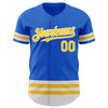 Custom Thunder Blue Yellow-White Line Authentic Baseball Jersey