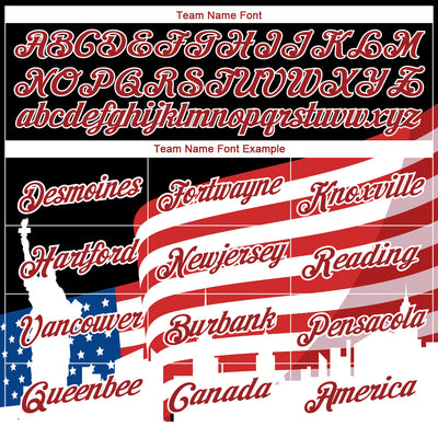 Custom Black Red-White 3D American Flag Patriotic Performance T-Shirt