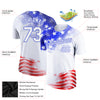 Custom White Royal-Red 3D American Flag Patriotic Performance T-Shirt