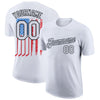 Custom White Black 3D American Flag Patriotic Performance T-Shirt