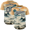 Custom White Black 3D Pattern Design Mountains Landscape Authentic Baseball Jersey