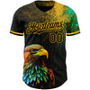 Custom Black Gold 3D Pattern Design Holi Festival Color Powder Authentic Baseball Jersey