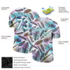 Custom White Teal 3D Pattern Design Feathers Performance T-Shirt