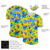 Custom Yellow Royal-White 3D Pattern Design Tropical Hawaii Plant With Bird Performance T-Shirt