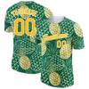 Custom Kelly Green Gold-White 3D Pattern Design Summer Holiday Pineapple Performance T-Shirt