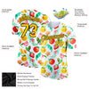 Custom White Gold-Black 3D Pattern Design Summer Holiday Fruit Performance T-Shirt