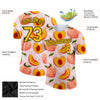 Custom Medium Pink Gold-Black 3D Pattern Design Summer Holiday Peach Performance T-Shirt