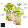 Custom White Neon Green-Black 3D Pattern Design Summer Holiday Fruit Performance T-Shirt