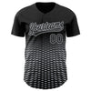 Custom Black Gray 3D Pattern Design Gradient Lines Authentic Baseball Jersey