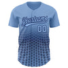 Custom Light Blue Navy 3D Pattern Design Gradient Lines Authentic Baseball Jersey