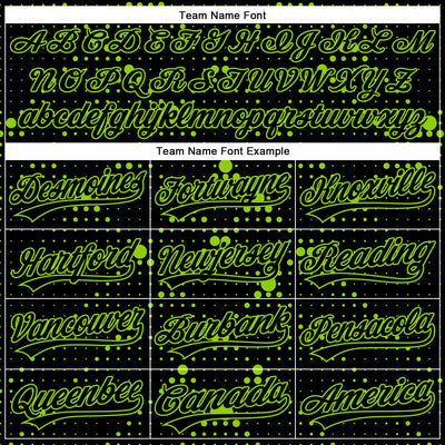 Custom Black Neon Green 3D Pattern Design Geometric Halftone Dots Authentic Baseball Jersey