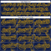 Custom Navy Gold 3D Pattern Design Halftone Geometric Shapes Authentic Baseball Jersey