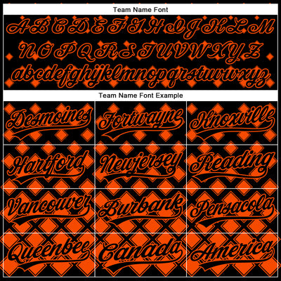 Custom Black Orange 3D Pattern Design Geometric Shapes Authentic Baseball Jersey