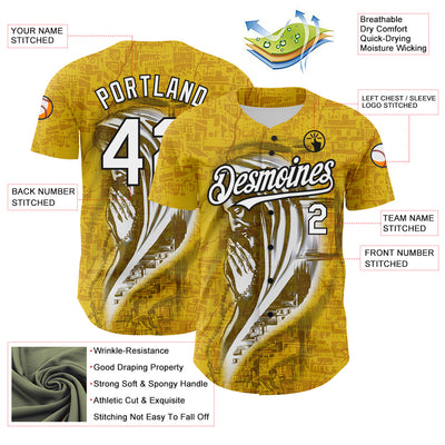 Custom Yellow White-Black 3D Pattern Design Religion Jesus Christ Authentic Baseball Jersey