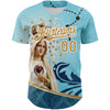 Custom Teal Old Gold-White 3D Pattern Design Religion Virgin Mary Authentic Baseball Jersey