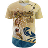 Custom Old Gold Black 3D Pattern Design Religion Virgin Mary Authentic Baseball Jersey