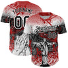 Custom Red Black-White 3D Pattern Design Religion Jesus Christ Authentic Baseball Jersey