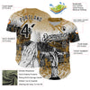 Custom Old Gold Black 3D Pattern Design Religion Jesus Christ Authentic Baseball Jersey