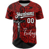 Custom Red White-Black 3D Pattern Design Religion Cross Jesus Christ Good Friday Authentic Baseball Jersey