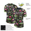 Custom Black White 3D Pattern Design Tropical Hawaii Flamingo Performance T-Shirt