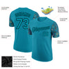 Custom Teal Black 3D Pattern Design Feather Performance T-Shirt